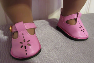Pink Sunburst Cutout Buckled Shoes