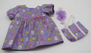 Bitty Baby Glittery Easter Bunny Dress & Tote Bag