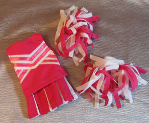 14" Wellie Wisher Doll Cheer 4 Pc Outfit: Hot Pink