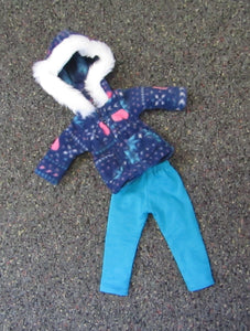 Wellie Wisher (14" Doll) Blue Winter Coat & Leggings