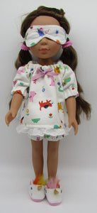 Wellie Wisher (14" Girl Doll) Sporty Animals Pajamas