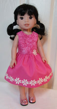 Load image into Gallery viewer, Wellie Wisher (14&quot; doll) Pink Shiny Shoes with Gem
