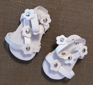 Wellie Wisher (14" doll) White Flower Sandals