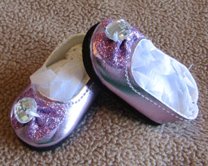 Wellie Wisher (14" doll) Light Purple Shiny Shoes with Gem