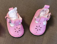 Load image into Gallery viewer, Pink Wellie Wisher (14&quot; doll) Buckle Shoes with Sunburst Cutout

