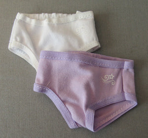 14" Wellie Wisher Doll Underwear Two-Pack:  Purple & White
