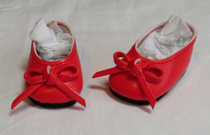 14" Wellie Wisher Doll Ballet Flats w Thin Bow: Red