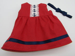Bitty Baby Dress: Anchors Aweigh