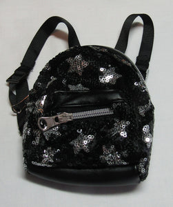 Black Sequin Mini Backpack