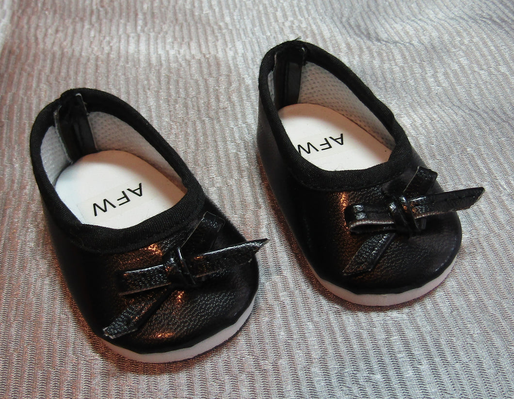 Black Ballet Flats with Thin Bow