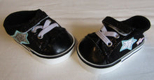 Load image into Gallery viewer, Bitty Baby Star No-Tie Tennis Shoes: Black
