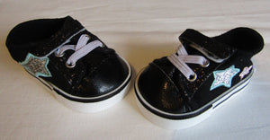 Black Glitter & Star Tennis Shoes