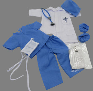 Wellie Wisher (14" Girl Doll) Blue Medical Scrubs Outfit