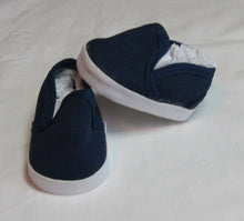 Load image into Gallery viewer, Navy Blue Canvas Slip-on Shoes
