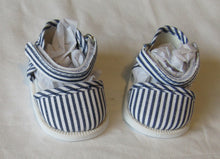 Load image into Gallery viewer, 18&quot; &amp; 15&quot; Doll Closed-Toe Sandals: Blue &amp; White Striped

