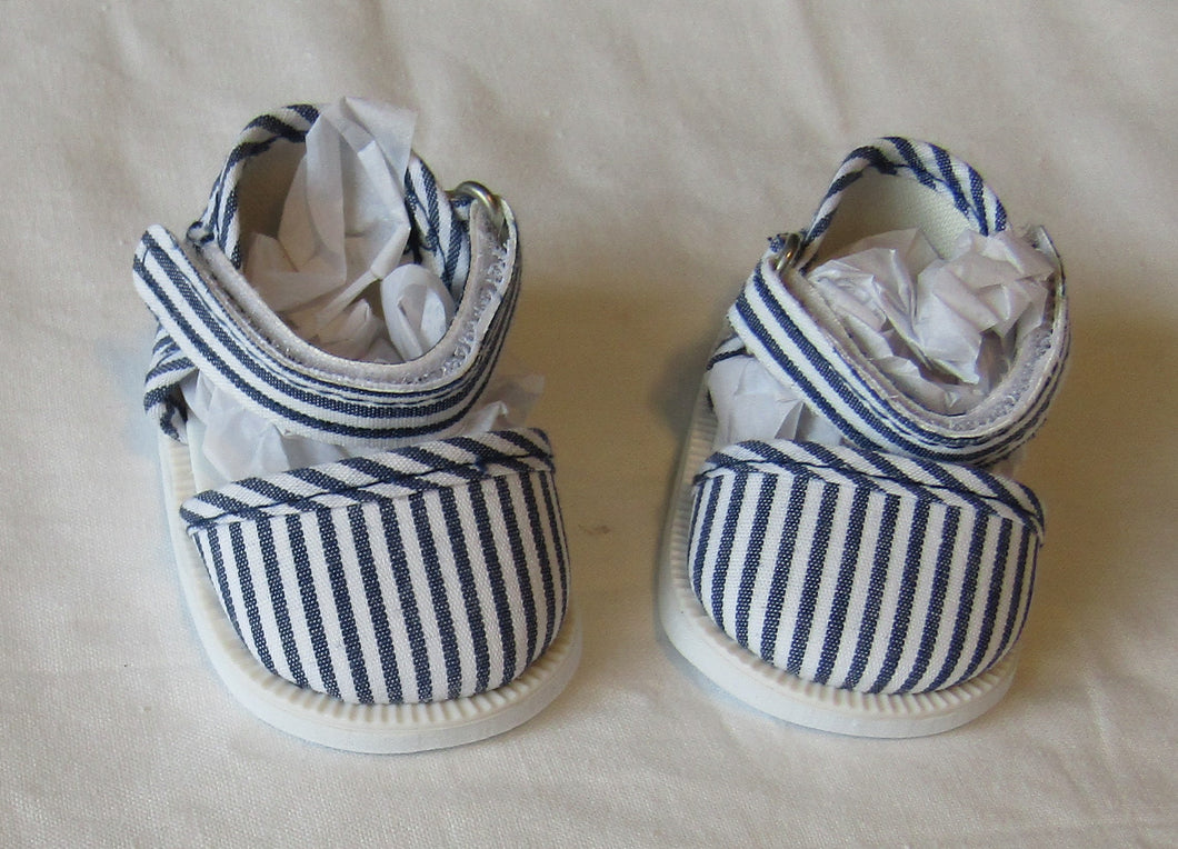 Blue & White Striped Closed-Toe Sandals