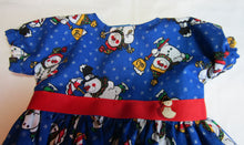 Load image into Gallery viewer, Blue Snowman Christmas Dress
