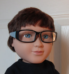 18" Doll Glasses with Stripes: Teal