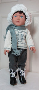 18" Doll Winter 4 Pc Outfit: Gray