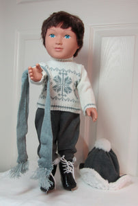 18" Doll Winter 4 Pc Outfit: Gray