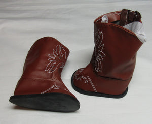 Brown Embroidered Eagle Western Boots