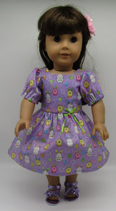 18" Doll Glittery Easter Bunny-Print Dress