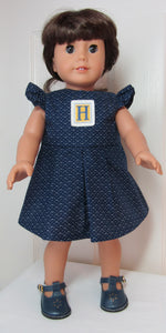 18" & 15" Doll Sunburst Cutout Buckled Shoes: Navy Blue
