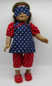 18" Doll Pajamas 3 Pc: Patriotic
