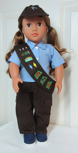18" Doll Brownie Scout 5 Pc Uniform w Pants