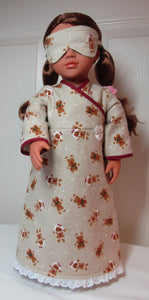 18" Doll Christmas Nightgown: Gingerbread
