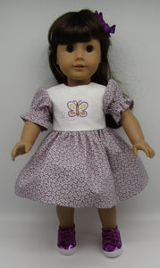18" & 15" Doll Glitter No-Tie Tennis Shoes: Purple