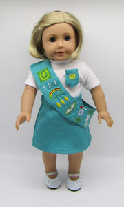 18" Doll Junior Girl Scout 3 Pc Uniform