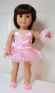 18" Doll Satin Ballet 3 Pc Outfit: Pink