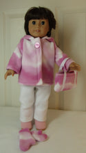 Load image into Gallery viewer, 18&quot; Doll Fleece Winter 4 Pc Outfit: Pink &amp; White
