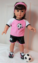 Load image into Gallery viewer, Soccer 5 Pc Outfit 18 inch Doll: Pink
