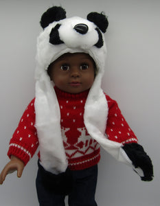 18" & 15" Doll Panda Bear Hat