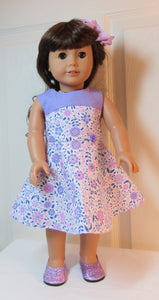 18" & 15" Doll Glittery Dress Shoes: Light Purple