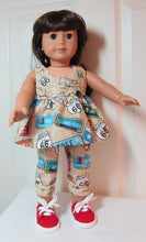 Load image into Gallery viewer, 18&quot; Doll Route 66 Tunic &amp; Capris
