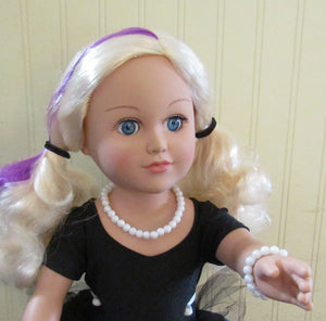 18" Doll Beaded Jewelry Set: White