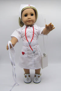 18" Doll 6 Pc Retro Nurse  Uniform