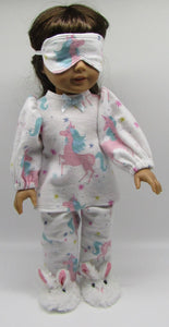 White Pink & Blue Unicorn Pajamas