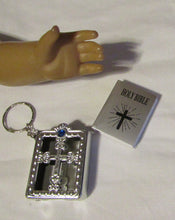 Load image into Gallery viewer, 18&quot; Doll Miniature Bible Keychain w Blue Jewel
