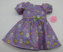 Load image into Gallery viewer, 18&quot; Doll Glittery Easter Bunny-Print Dress
