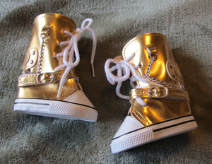 Gold Metallic High Top Sneaker Boot