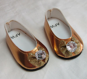 Gold Shiny Jeweled Dress Shoes