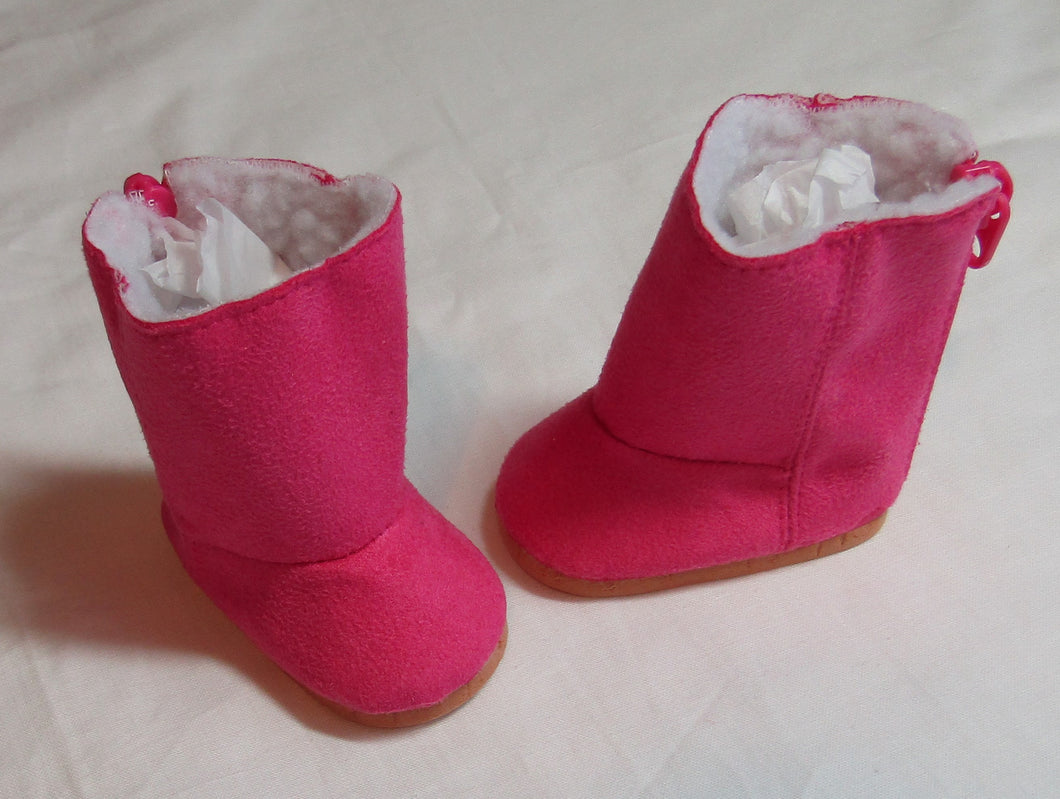 Hot Pink Suede Boots