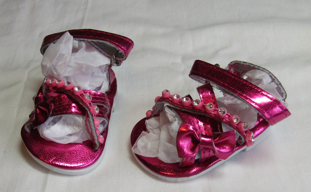 Jeweled Sandals: Hot Pink