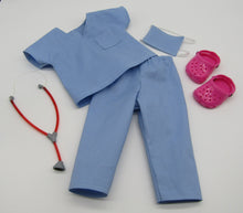Load image into Gallery viewer, Light Blue Medical Scrubs Outfit
