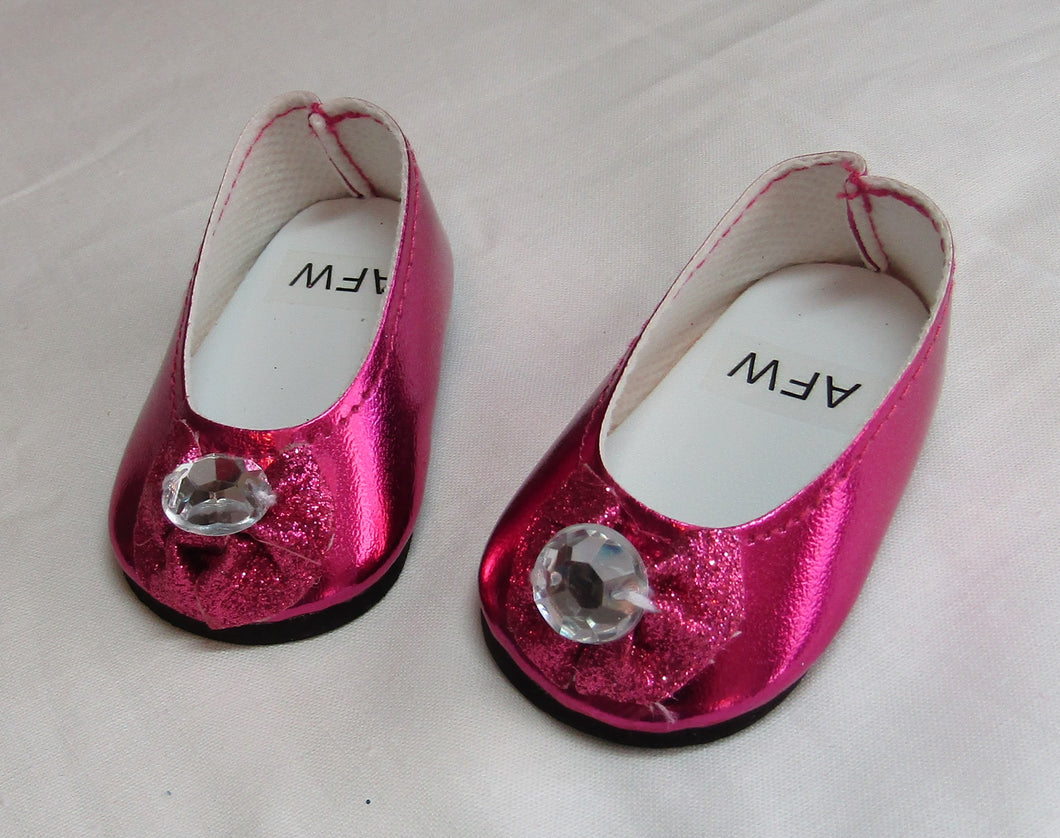 Magenta Shiny Jeweled Dress Shoes