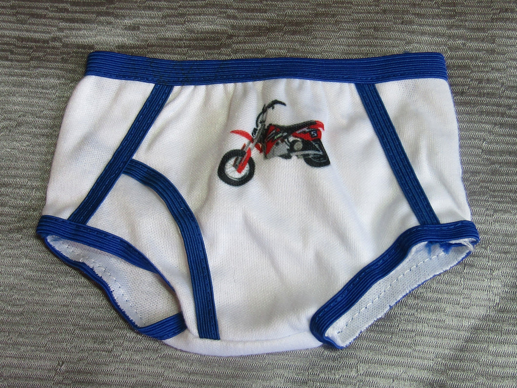 Blue & White Motorcycle Briefs